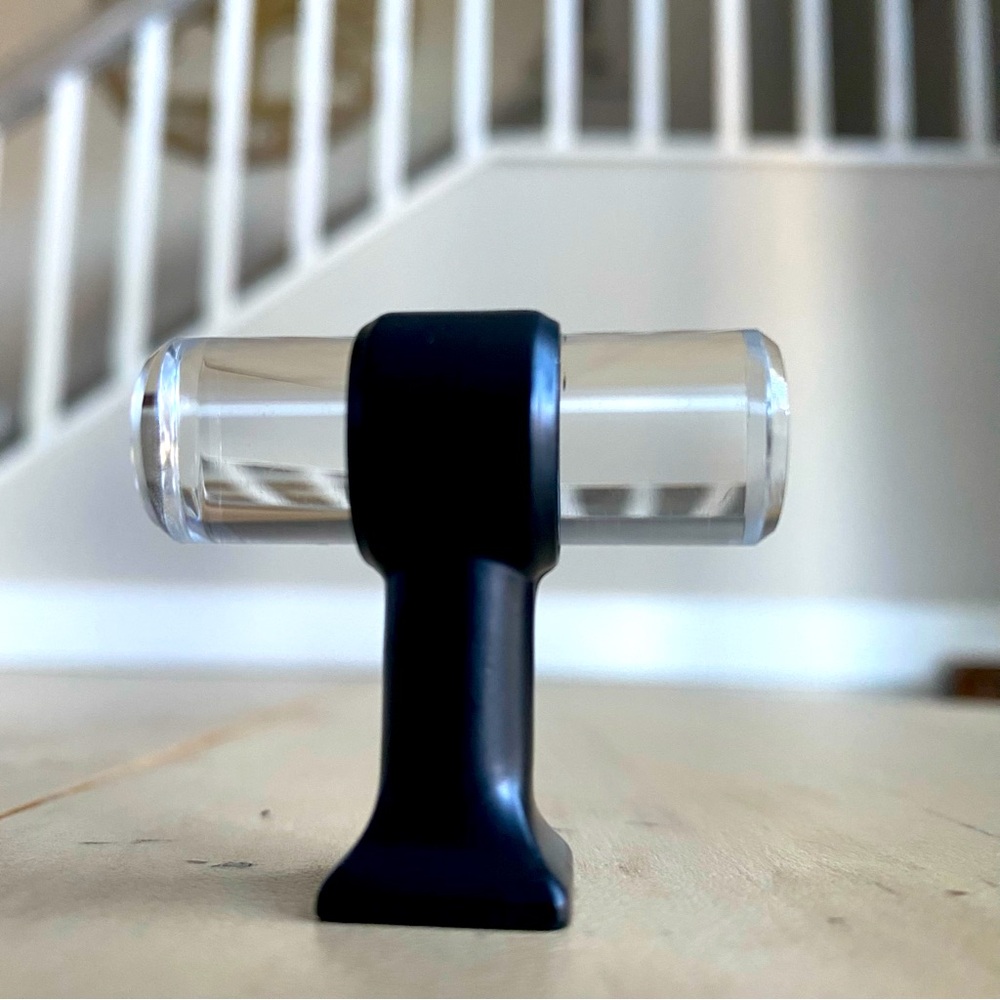 Knob, acrylic bar knob,Matt Black, and clear new in packaging by Liberty